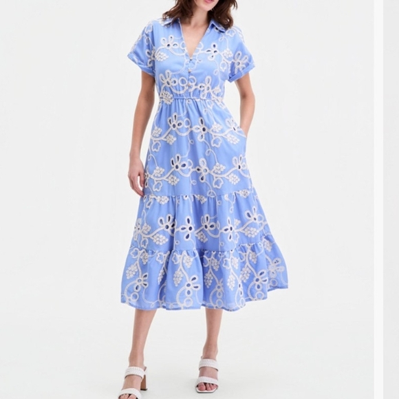 Sam Edelman Dresses & Skirts - Sam Edelman Light Blue Floral Midi Dress